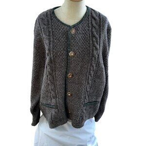 Stape NEW NWT Super thick wool Austrian Cardigan sweater cable knit size 56 XL